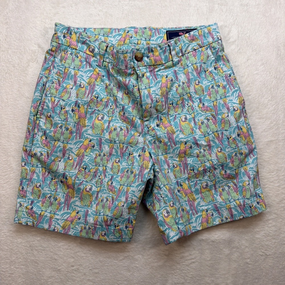 Vineyard Vines Breaker Shorts Parrot Print Golf Beach Preppy Mens Size 28